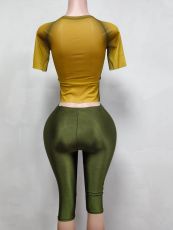 Pre Order: About 7 work days shipping Fashion Letter Print T-shirt Pants Suit YUEM-300341