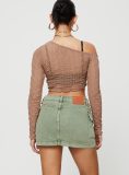 Solid Color Slim Denim Half Body Skirts GMYT-320