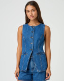 Fashion Sleeveless Vest And Shorts Loose Denim Suit GMYT-13605