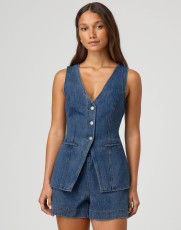 Sleeveless Loose Denim Two Piece Shorts Set GMYT-13368