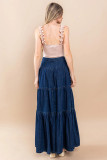 Cake Denim Half Body Long Skirt GMYT-14203