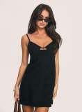 Sexy Halter Adjustable Denim Mini Dress GMYT-13575