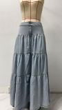 Cake Denim Half Body Long Skirt GMYT-14203