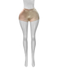 Solid Color Glossy Hot Pants Shorts CH-25031