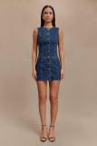 Fashion O Neck Sleeveless Denim Midi Dress GMYT-13613