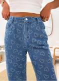 Love Crochet Washed Straight Leg Jeans GMYT-13037