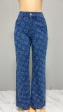 Love Crochet Washed Straight Leg Jeans GMYT-13037