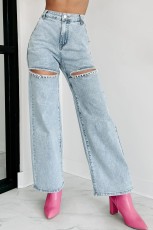 Casual Holes Straight Jeans GMYT-2025-2