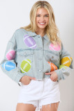 Long Sleeve Print Denim Jacket GMYT-309