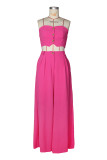 Solid Color Wrap Chest Top Wide Leg Pants Suit ZSD-0752