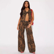 Leopard Print High Waisted Loose Straight Jeans GMYT-0906