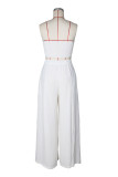 Solid Color Wrap Chest Top Wide Leg Pants Suit ZSD-0752