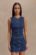 Fashion O Neck Sleeveless Denim Midi Dress GMYT-13613