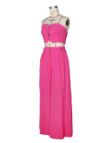 Solid Color Wrap Chest Top Wide Leg Pants Suit ZSD-0752
