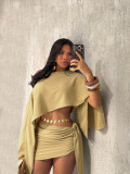 Slash Neck Off Shoulder Top 2 Piece Skrits Set SFY-740