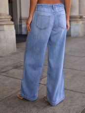 Loose Drawstring Wide Leg Jeans GMYT-9111