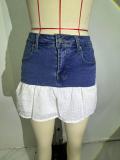 Lace Patchwork High Waist Denim Skirt GMYT-14129