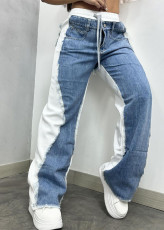 Fashion Color Block Patchwork Jeans OD-8709
