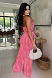 Sleeveless Backless Tie Up Loose Jumpsuit OSM-4483