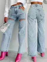 Casual Holes Straight Jeans GMYT-2025-2