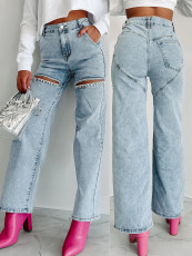 Casual Holes Straight Jeans GMYT-2025-2