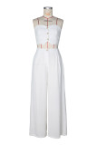 Solid Color Wrap Chest Top Wide Leg Pants Suit ZSD-0752