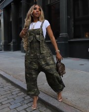 Camouflage Print Casual Back Pants Jumpsuit LX-3581