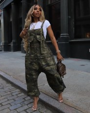 Camouflage Print Casual Back Pants Jumpsuit LX-3581