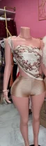 Pre Order: About 7 work days shipping Wrap Chest Print Short Suit YUEM-300340