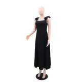 Solid Color Bow Midi Dress GYLY-10701