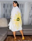 Plus Size Print Short Sleeve Loose Dress NY-3602