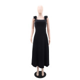 Solid Color Bow Midi Dress GYLY-10701