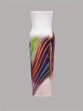 Print Off Shoulder Tube Tops Dress GDNY-2000