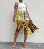 Solid Color Tassel Decorative Skirt(Without Jeans) HMS-5590