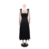 Solid Color Bow Midi Dress GYLY-10701
