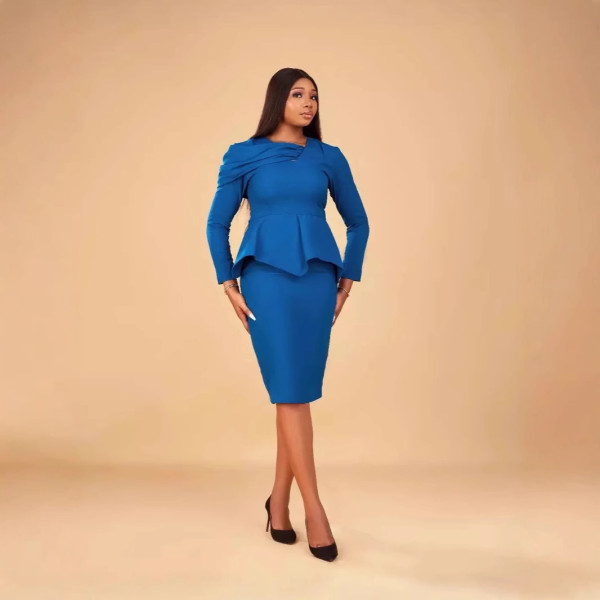 Long Sleeve Solid Color Bodycon Dress MK-3213