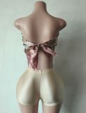 Pre Order: About 7 work days shipping Wrap Chest Print Short Suit YUEM-300340