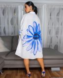 Plus Size Print Short Sleeve Loose Dress NY-3602