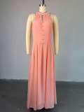 Sleeveless Solid Color Midi Dress GCNE-72524