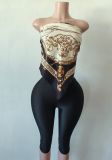 Pre Order: About 7 work days shipping Print Wrap Chest Seventh Pants Suit YUEM-300344