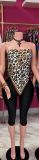 Pre Order: About 7 work days shipping Print Wrap Chest Seventh Pants Suit YUEM-300344