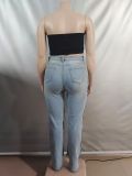 Fashion Button Straight Jeans GAKF-50417