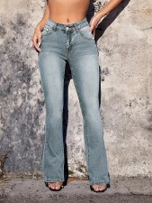 Vintage Low Waisted Holes Jeans GXJF-23116