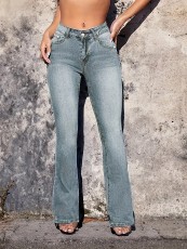Vintage Low Waisted Holes Jeans GXJF-23116