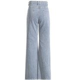 Fashion Hot Drill Patchwork Straight Jeans GAKF-50321