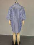 Stripe Long Sleeve Loose Shirt GCNE-72423