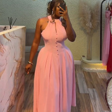 Sleeveless Solid Color Midi Dress GCNE-72524