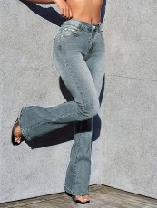 Vintage Low Waisted Holes Jeans GXJF-23116