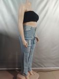Fashion Button Straight Jeans GAKF-50417