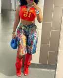 Casual Ink Painted Straight Shorts QXTF-8507